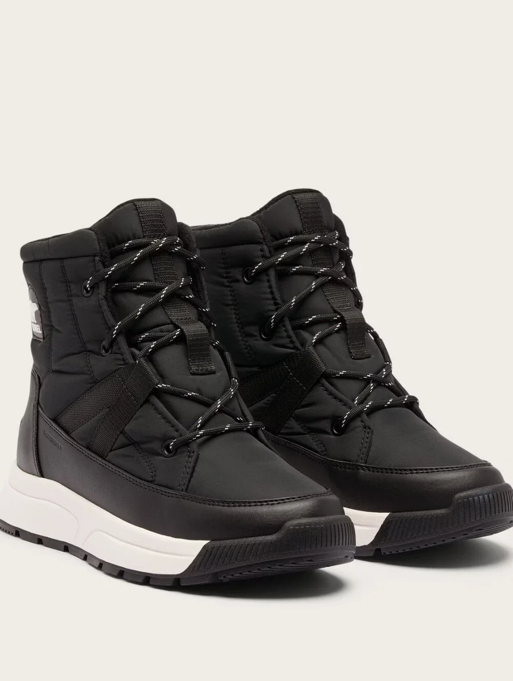 Sorel Whitney III Mid Waterproof Winter Boot in Black & Sea Salt Size 9